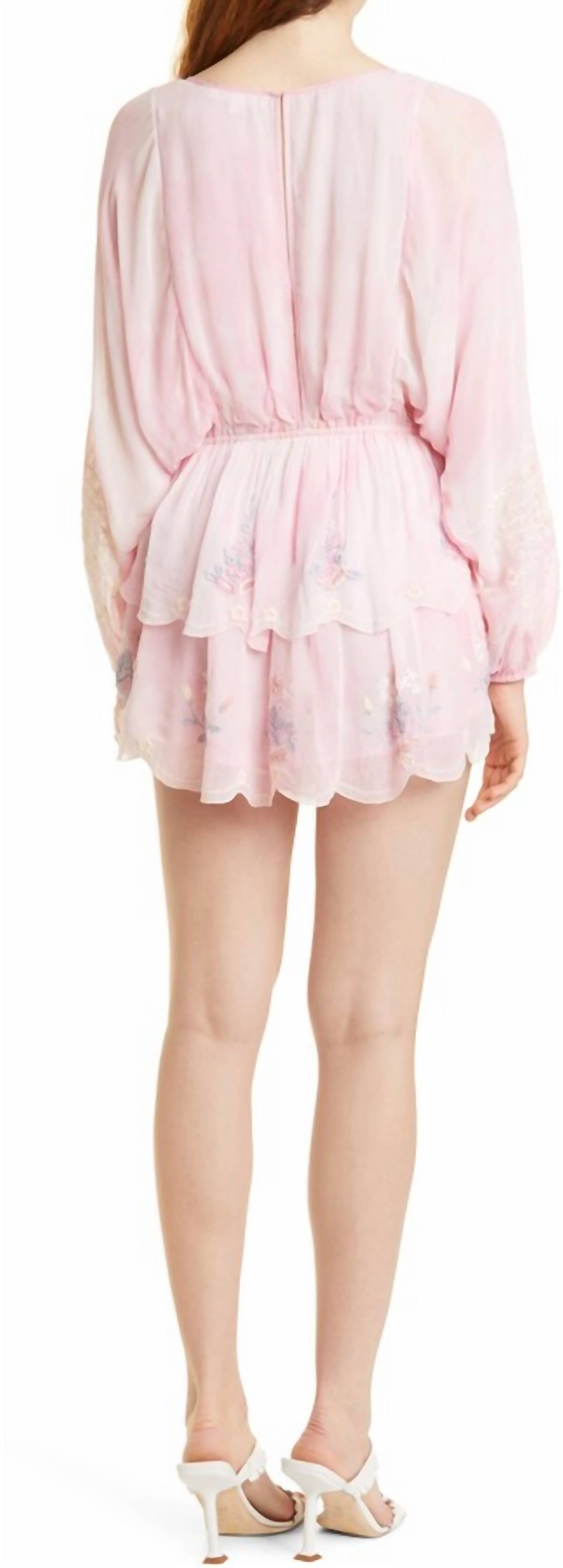 Loveshackfancy - Bridgely Embroidered Long Sleeve Mini Dress