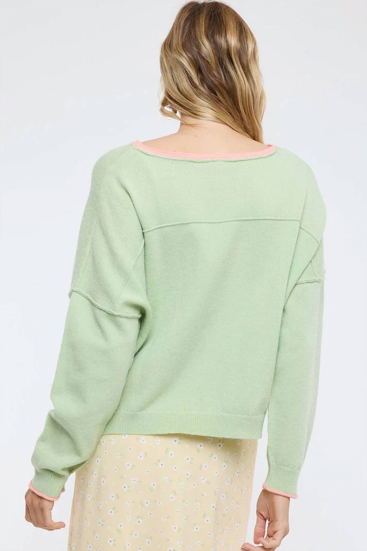 Wishlist - Brushed Contrast Boat Neck Sweater