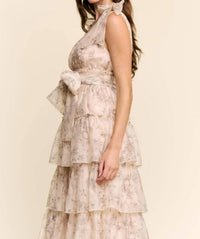 J.Nna - Floral Tiered Midi Dress