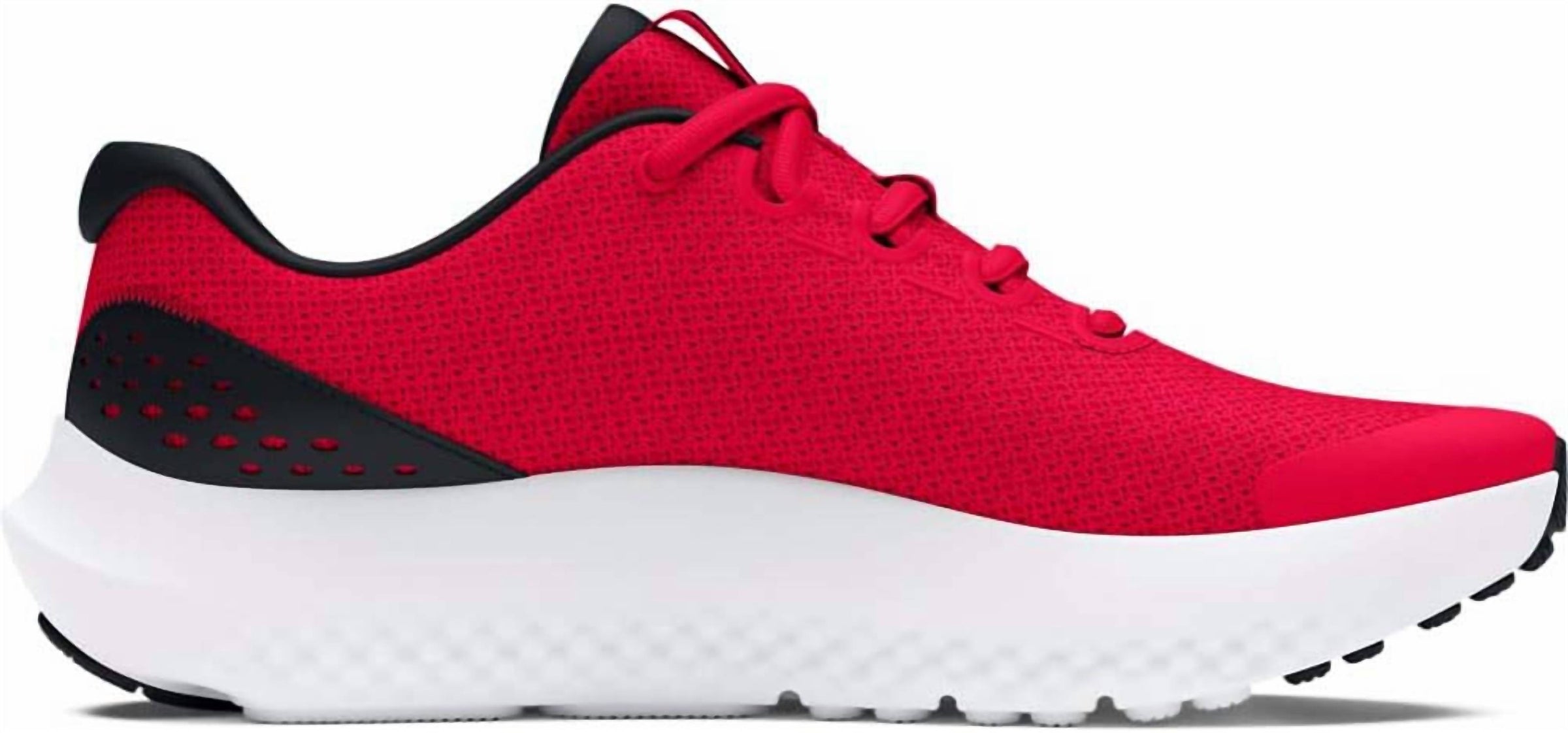 UNDER ARMOUR Boy's Surge 4 Running Shoes in red black white - kids' sneaker - detail view