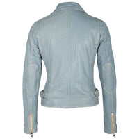 MAURITIUS Sofia Rf Leather Jacket in winter sky - women's jacket - view 5