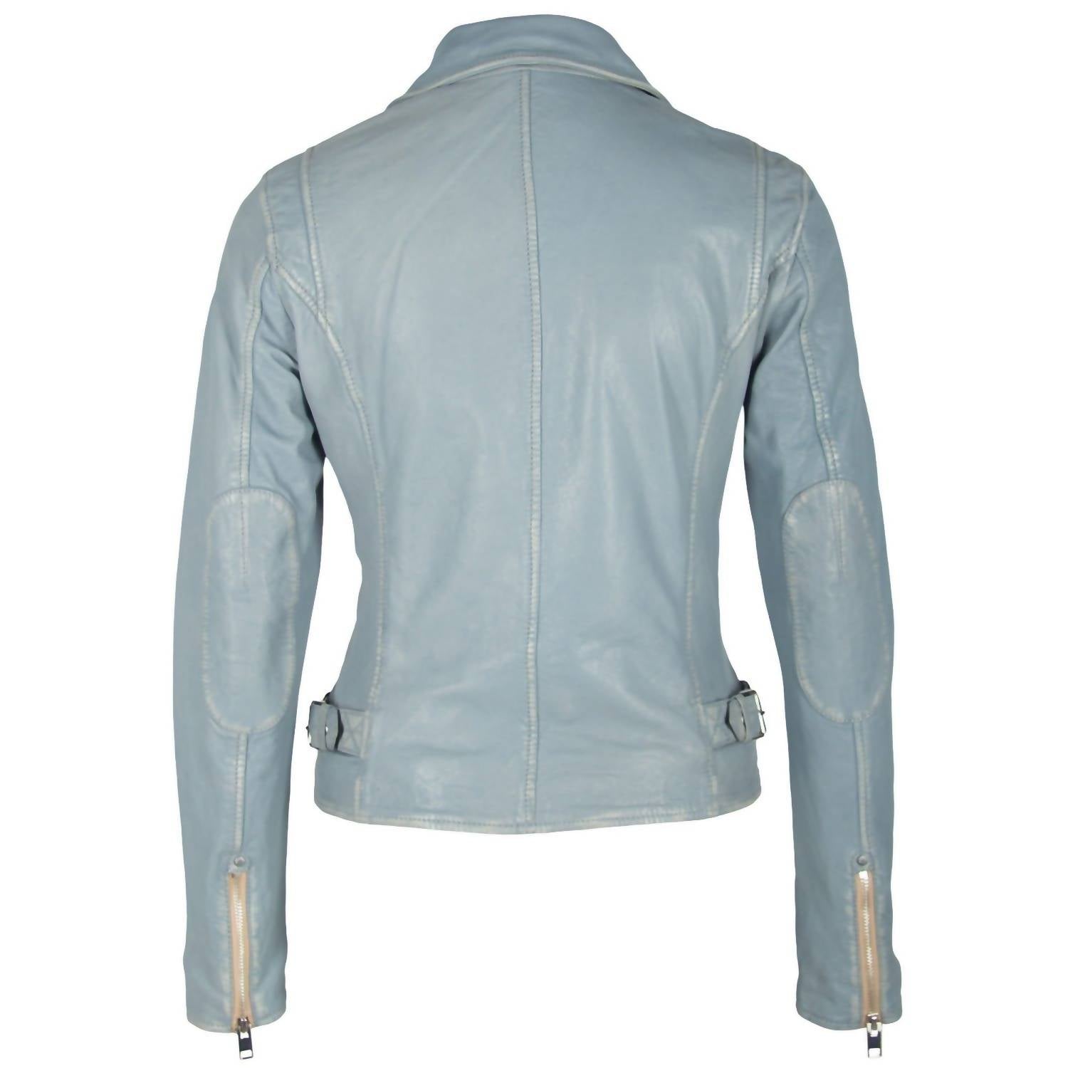 MAURITIUS Sofia Rf Leather Jacket in winter sky - women's jacket - view 5
