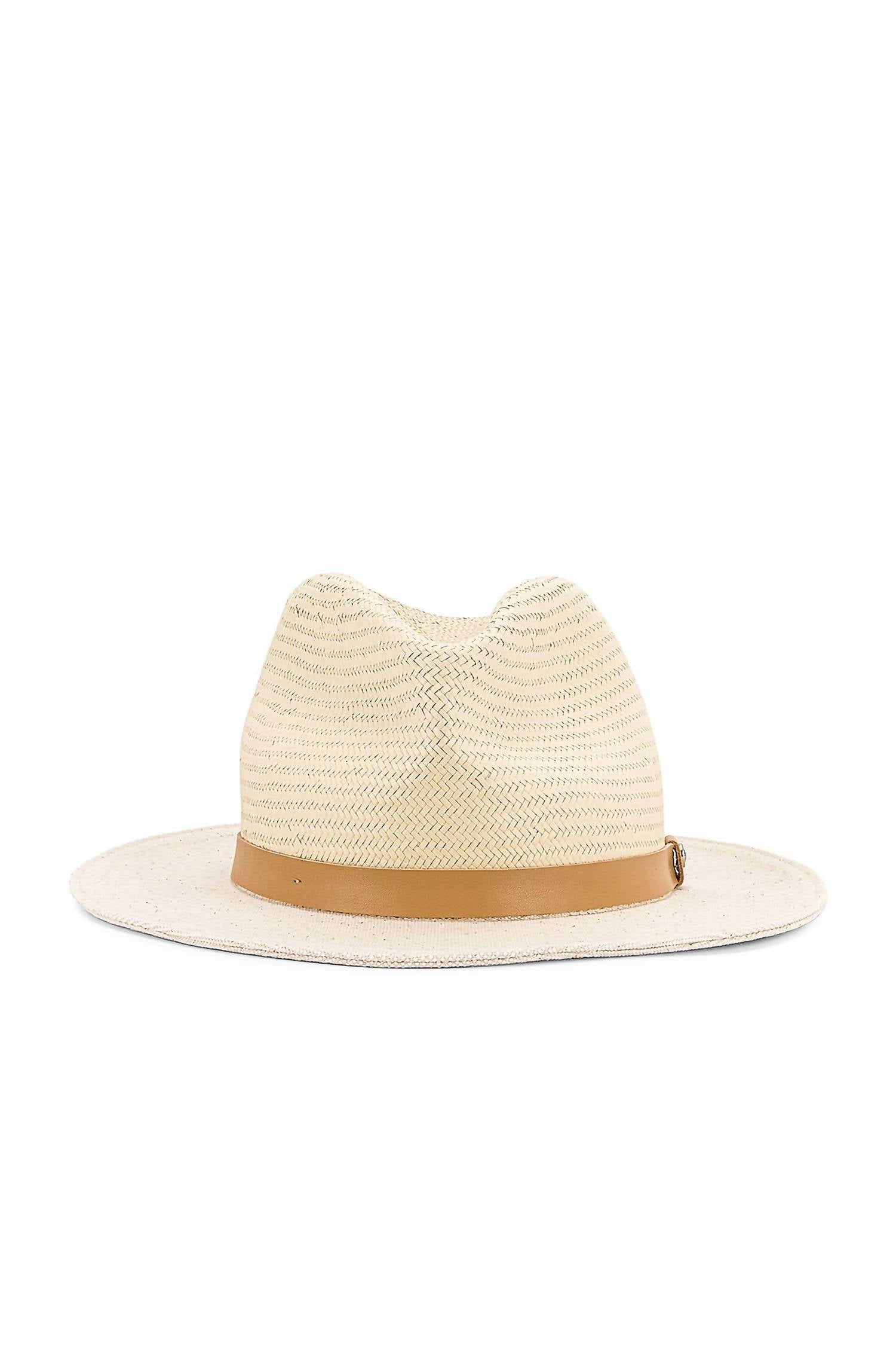 Rag & Bone - Women's Fedorah Brim Leather Trim Straw Hat