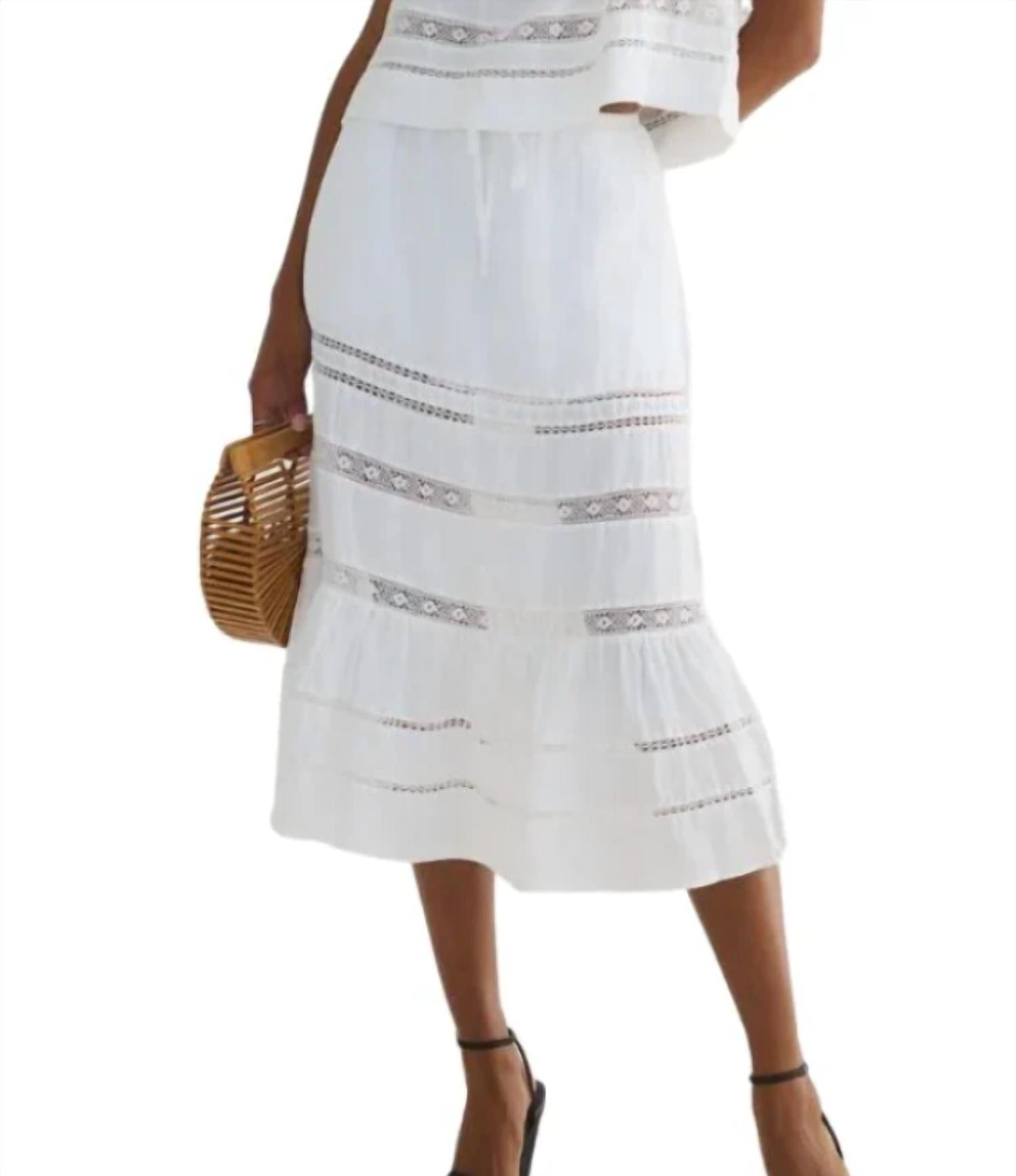Bella Dahl - Lace Trim Midi Skirt