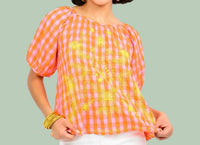 Ivy Jane - Cecile Sunny Floral Check Top