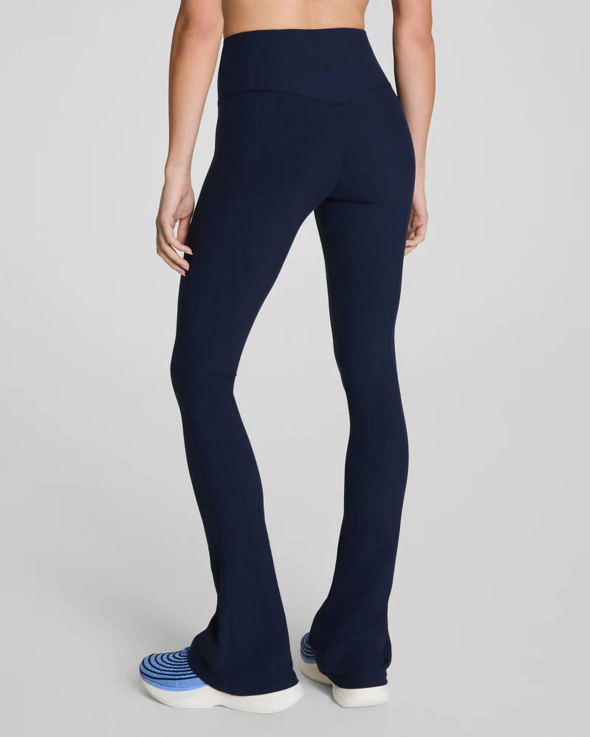 Spanx Micro Flare Pant in timeless navy - women's pants - detail view