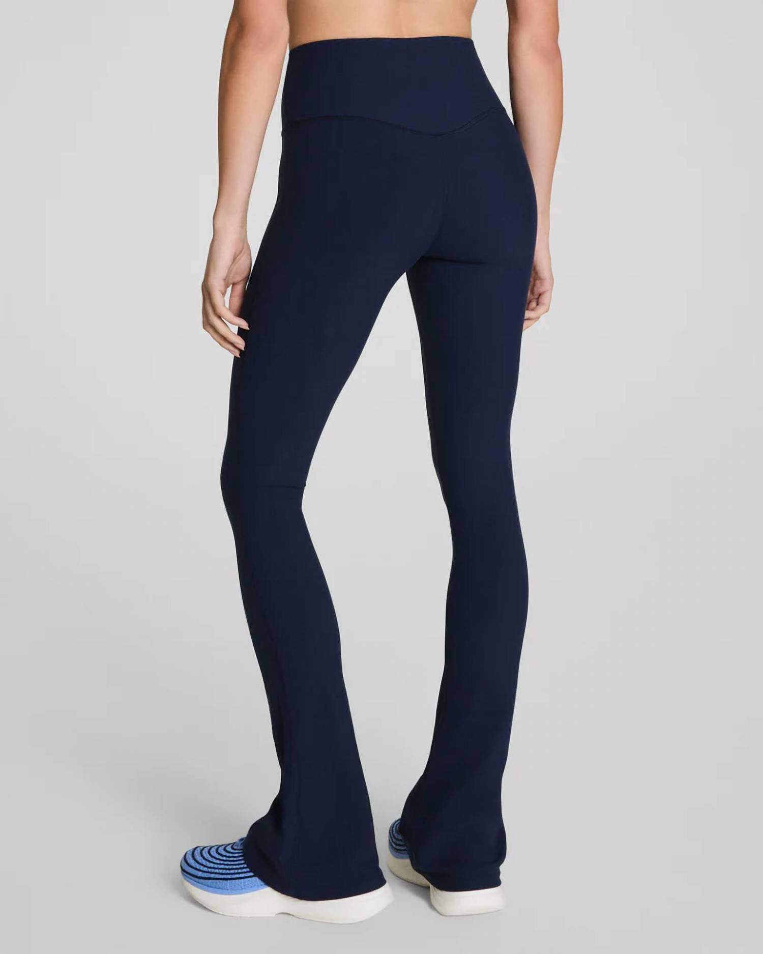 Spanx Micro Flare Pant in timeless navy - women's pants - detail view
