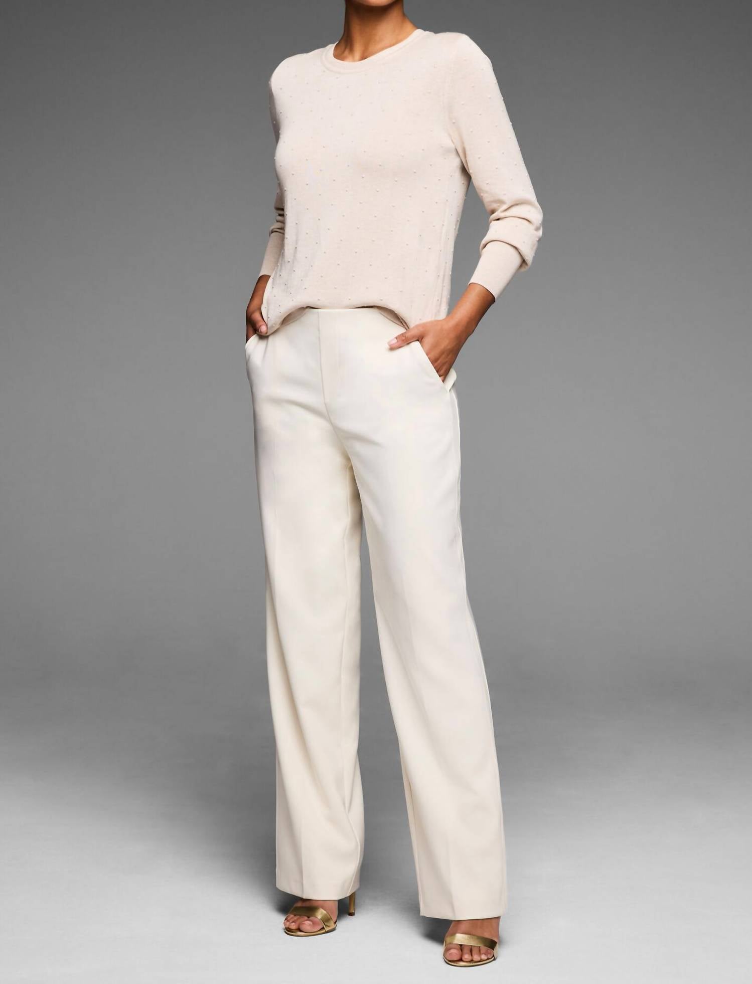 Nic + Zoe Silk Blend Dotty Texture Sweater in sandstone - women's sweater - view 4