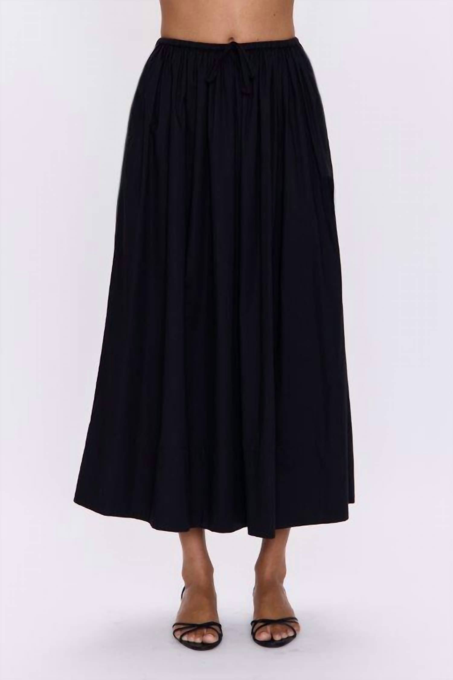 PISTOLA Noelle Midi Skirt in black - women's skirt - detail view