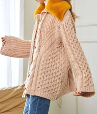Davi & Dani - Jones Vintage Contrast Collar Cardigan