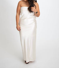 In The Beginning - Strapless Open Back Maxi Dress