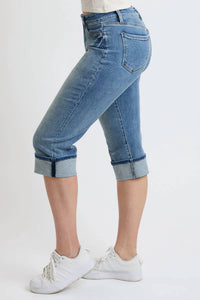 Ymi - Mid Rise Premium Stretch Essential Cuff Capri Pants