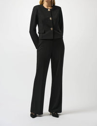 Joseph Ribkoff Pull On Mid-rise Flared Trouser in black - women's pants - view 4