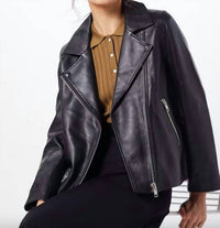 SAMSOE Women's Welter Leather Jacket in black - women's jacket