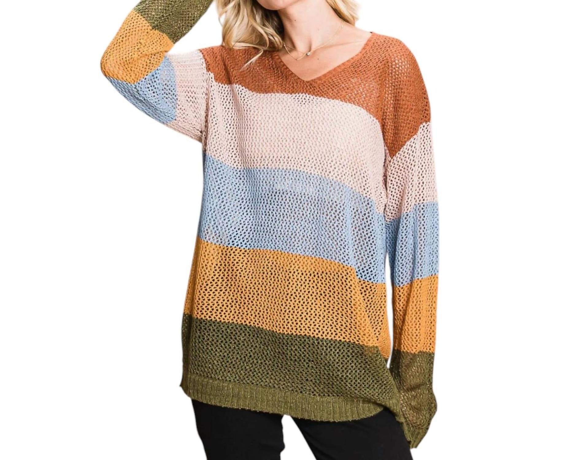 Cotton Bleu - Blocked Sweater
