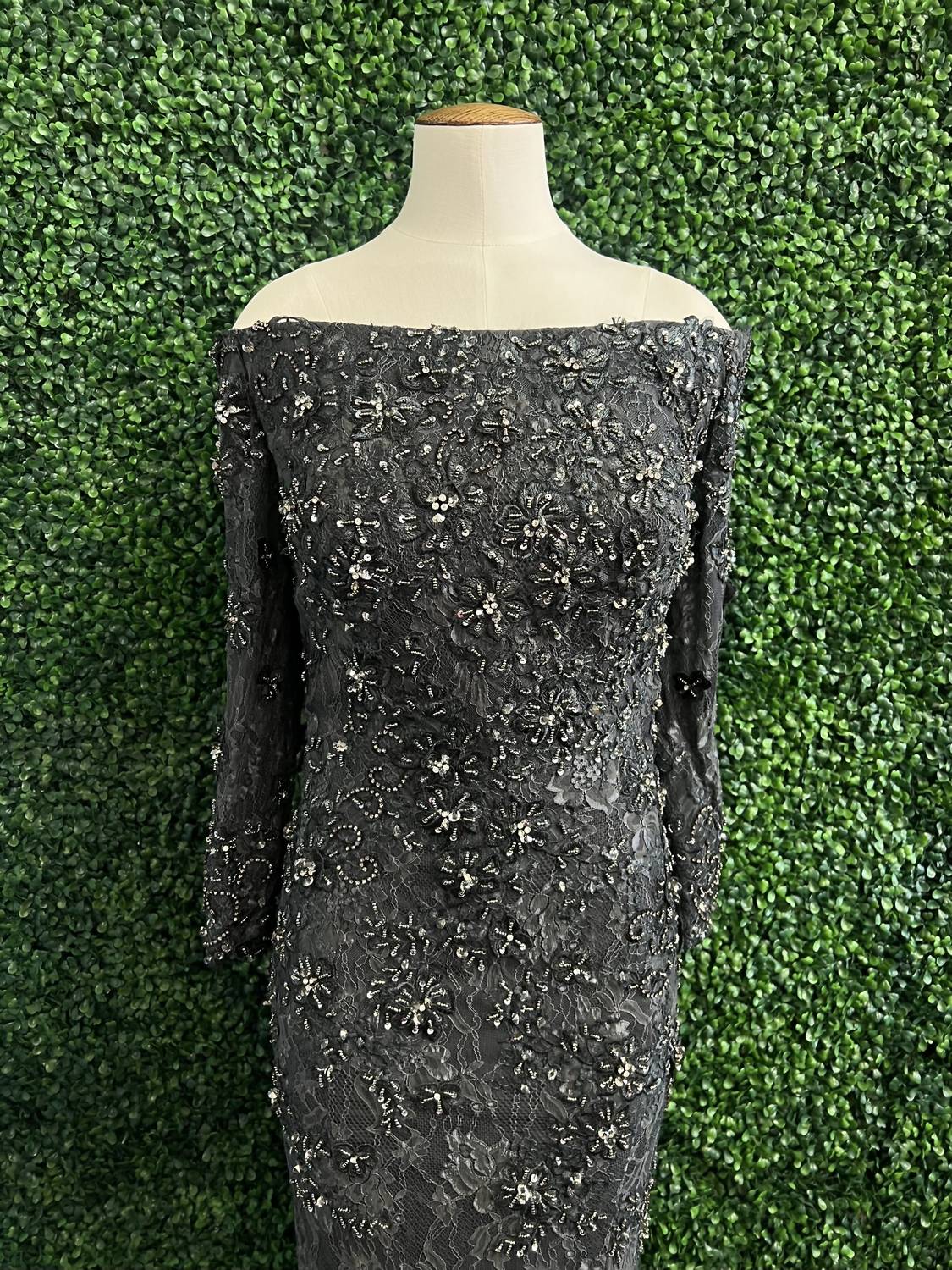 Jovani - Three Quarter Sleeve Embellished Dress