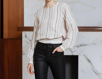 Robin K - Women's Tie Back Long Sleeve Top