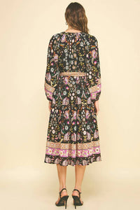 Pinch - Border Print Tiered Midi Dress