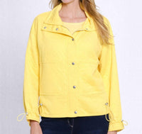 Multiples Long Sleeve Snap Front Jacket in daffodil - women's jacket