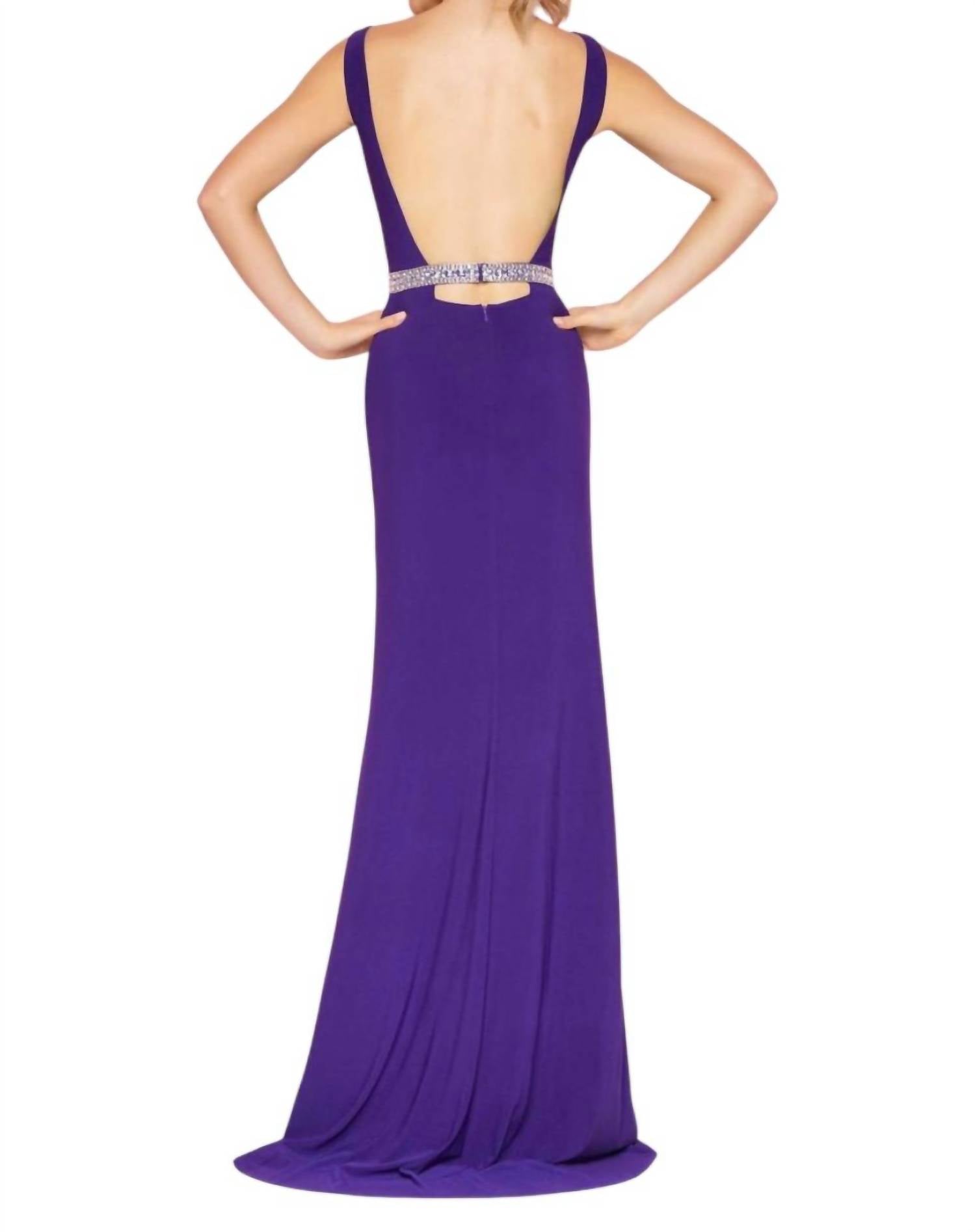 Mac Duggal - Jersey Embellished Waist Gown