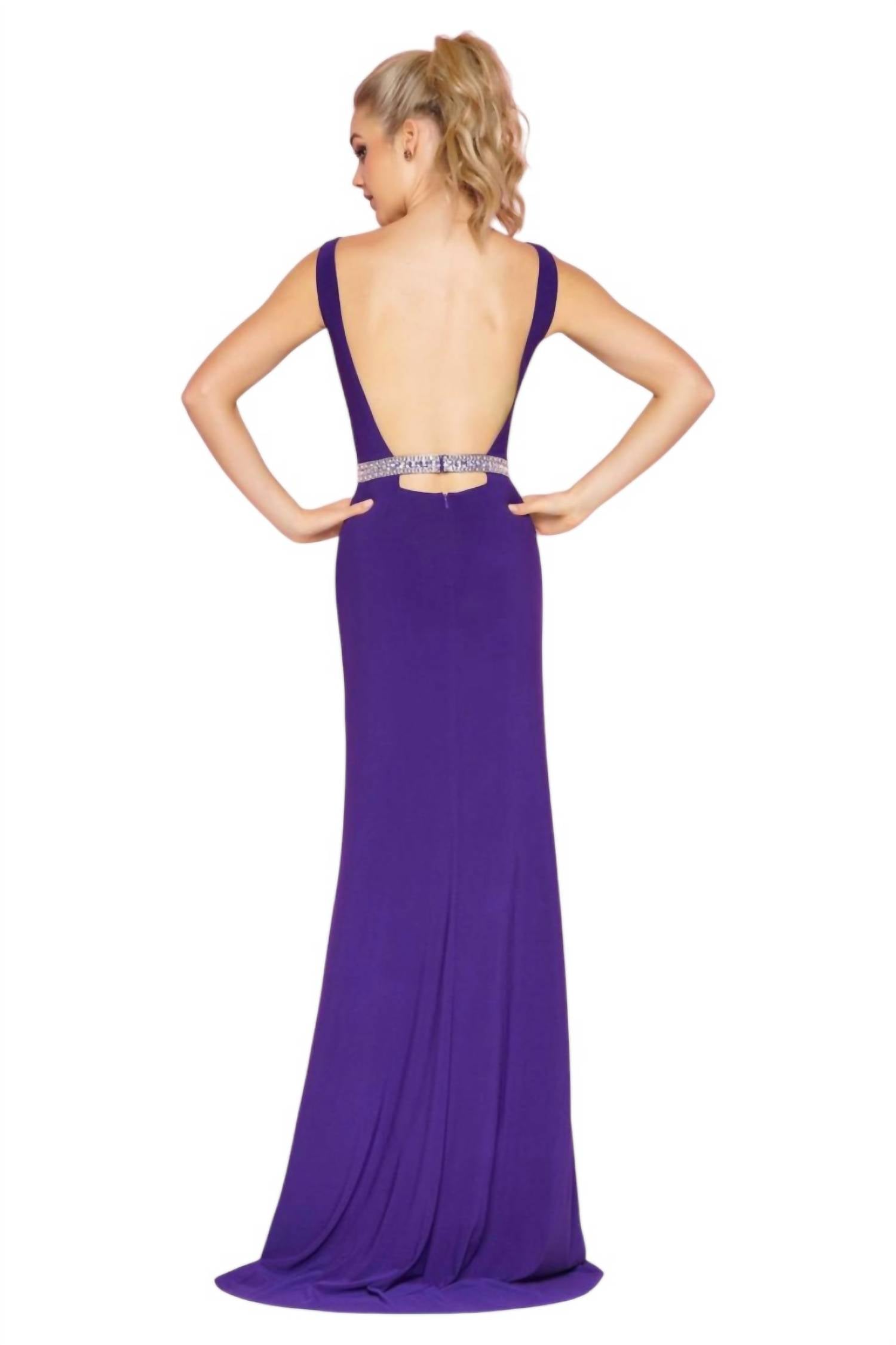 Mac Duggal - Jersey Embellished Waist Gown
