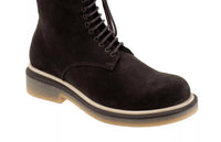 bueno Women's Wella Lace-Up Boots in chocolate suede - women's shoe