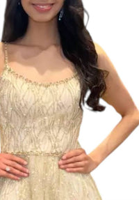 MORILEE Short Aline Dress in gold champange - women's dress - detail view