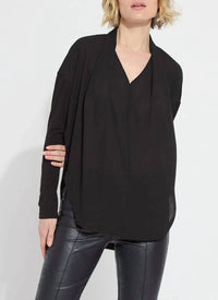 Lysse - Naomi folded neck mix media top