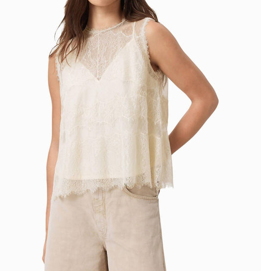 Allsaints - Clara Lace Trim Sleeveless Woven Top