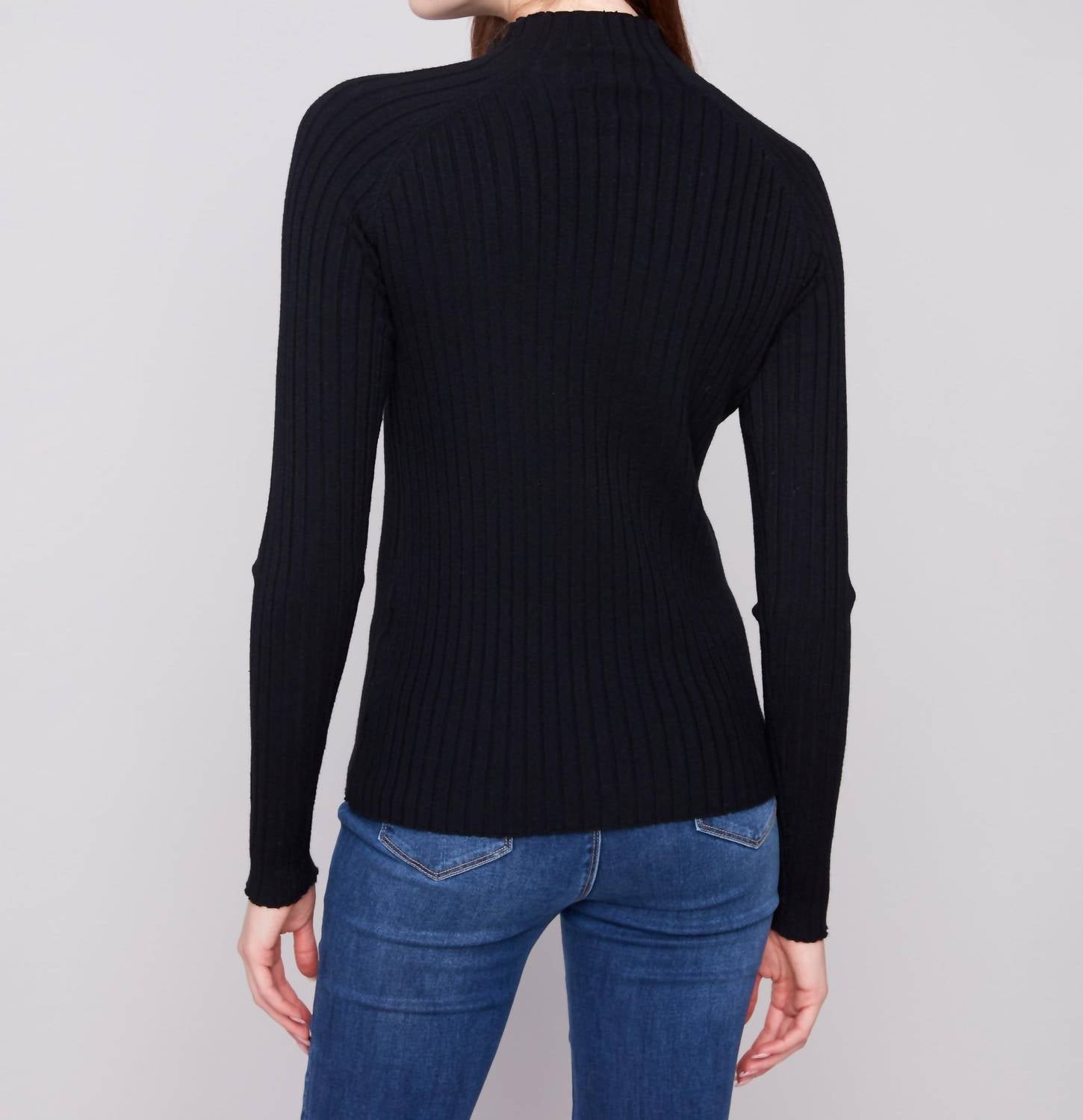Charlie B - Ribbed Mock Neck Sweater