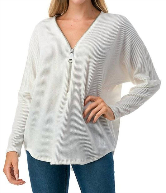 Ariella - Dolman Sleeve Zipper Top