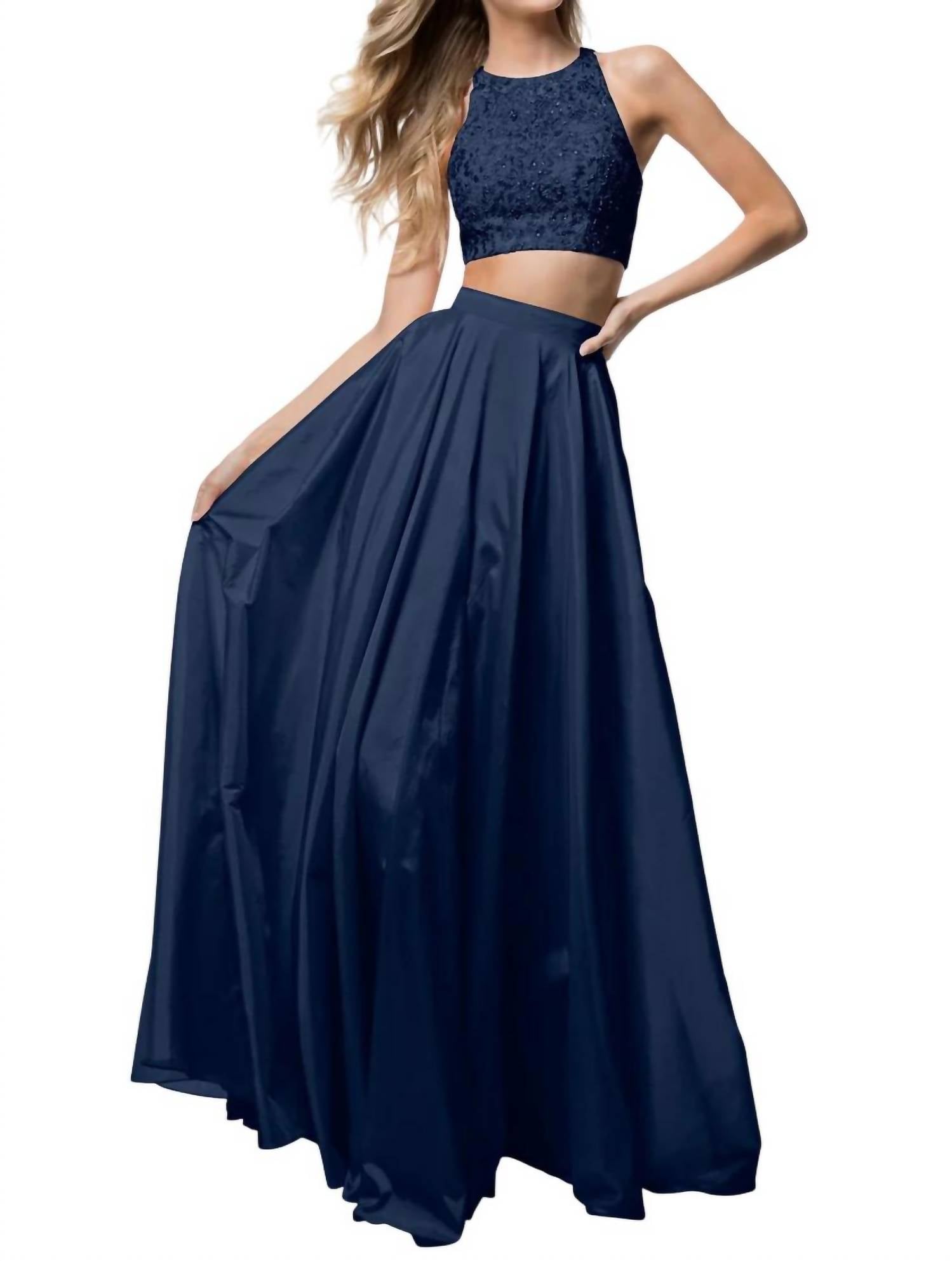 Sherri Hill - Two-Piece Lace Appliqued Prom Dress