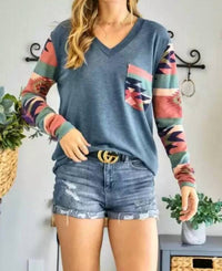 Adora - V Neck Long Sleeve Top