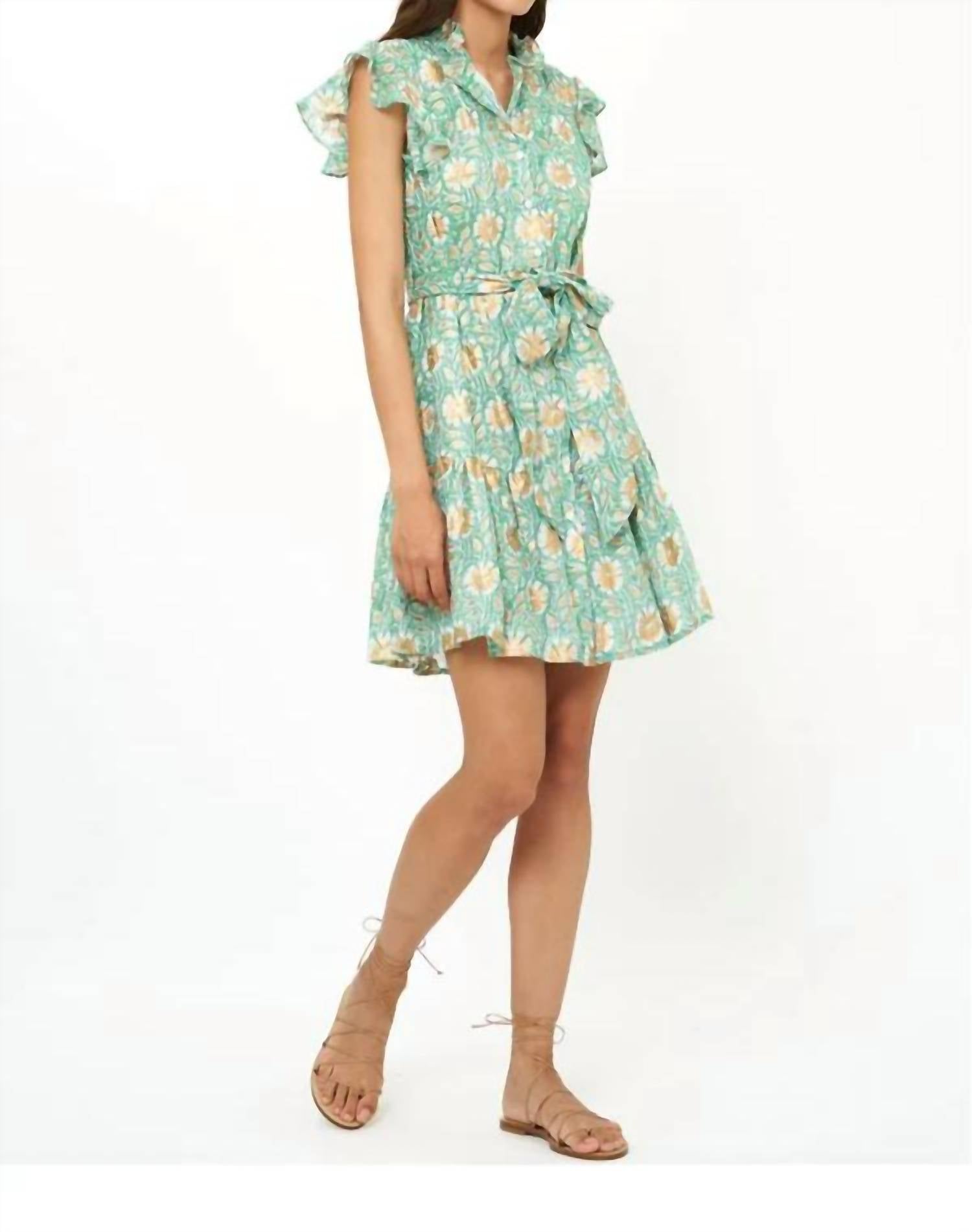 Oliphant - Ruffle Collar Button Mini Dress