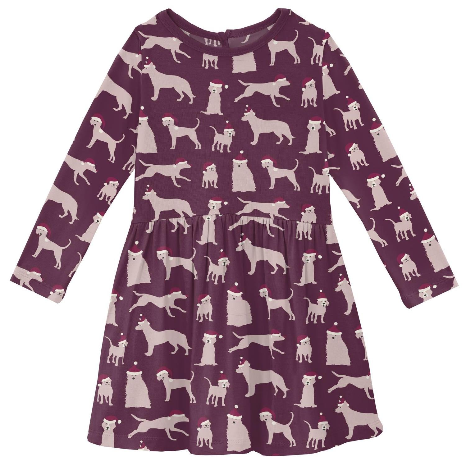 Kickee - Girls' Bamboo Print Long Sleeve Twirl Dress