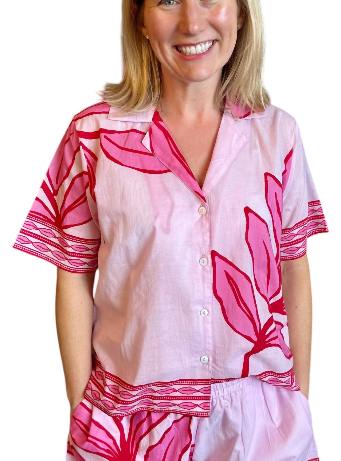 Bindu Isadora Top in pink elephant - women's t-shirt