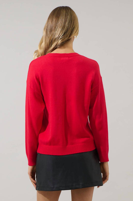 Sugarlips - Shanice Rhinestone Knit Crew Sweater