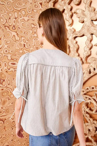 Ulla Johnson Mira Top in ash - women's blouse - alternate view