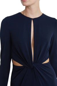Halston Heritage - Long Sleeve Keyhole Crossed Front Jumpsuit