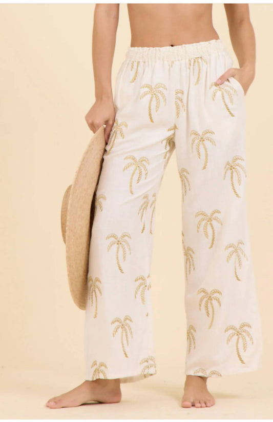 Vintage Havana - SOFT WHITE GOLDEN PALM PANT
