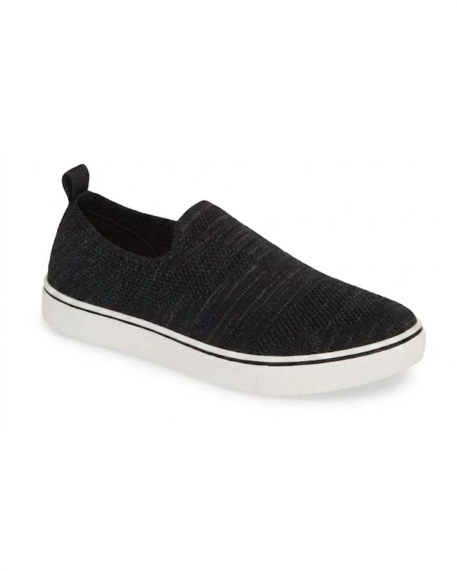 BERNIE MEV Women's Leviah Slip-on Sneaker in black silver - women's sneaker - detail view