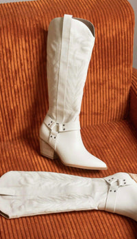 OASIS SOCIETY Women's Faye Western Boot in white - women's shoe - alternate view