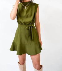 Glam - Cowl Me Maybe Tie Waist Dress