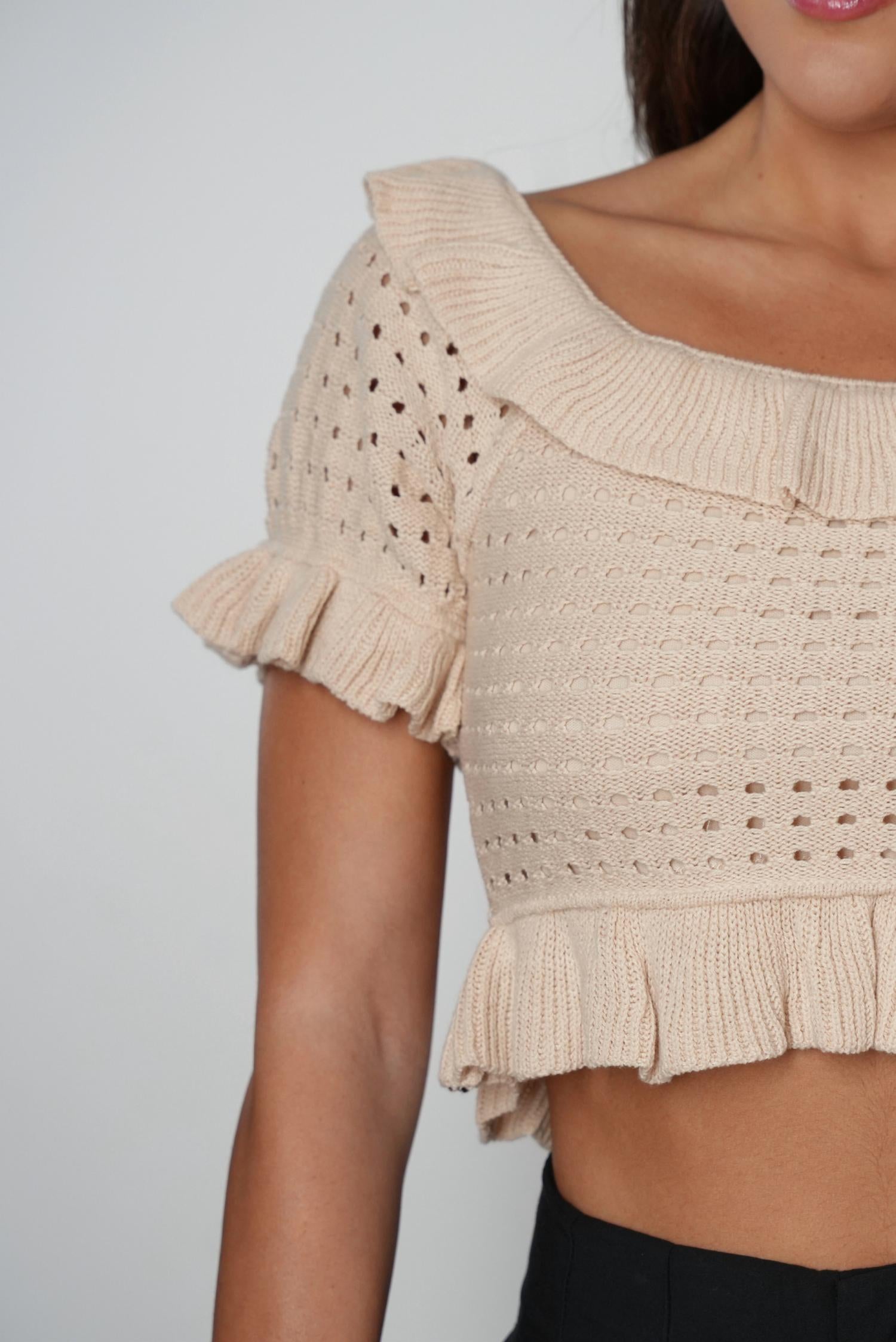 Falcon Park - Kaylan Pointelle Off The Shoulder Top