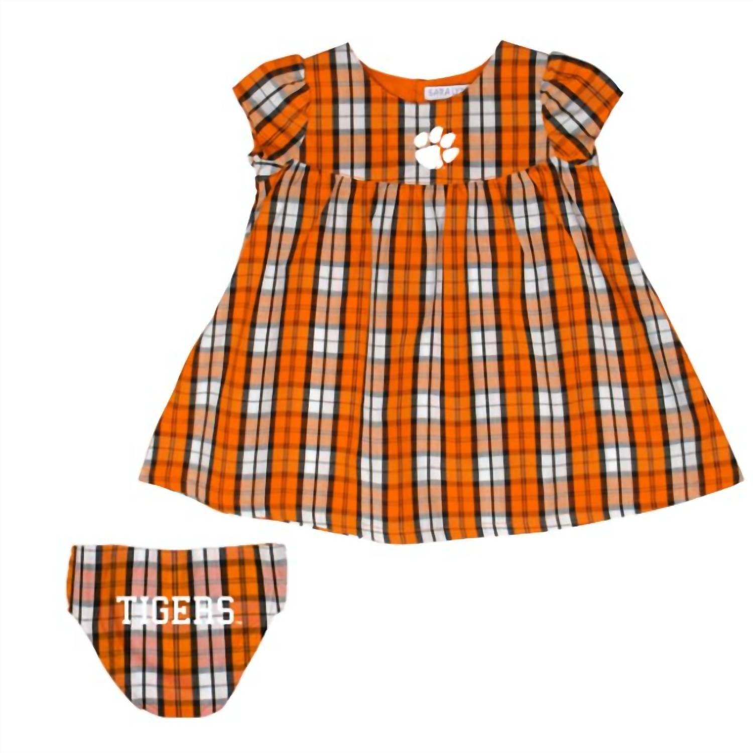 Sara Lynn Togs - Girls' Clemson University Campus Plaid Dress Set
