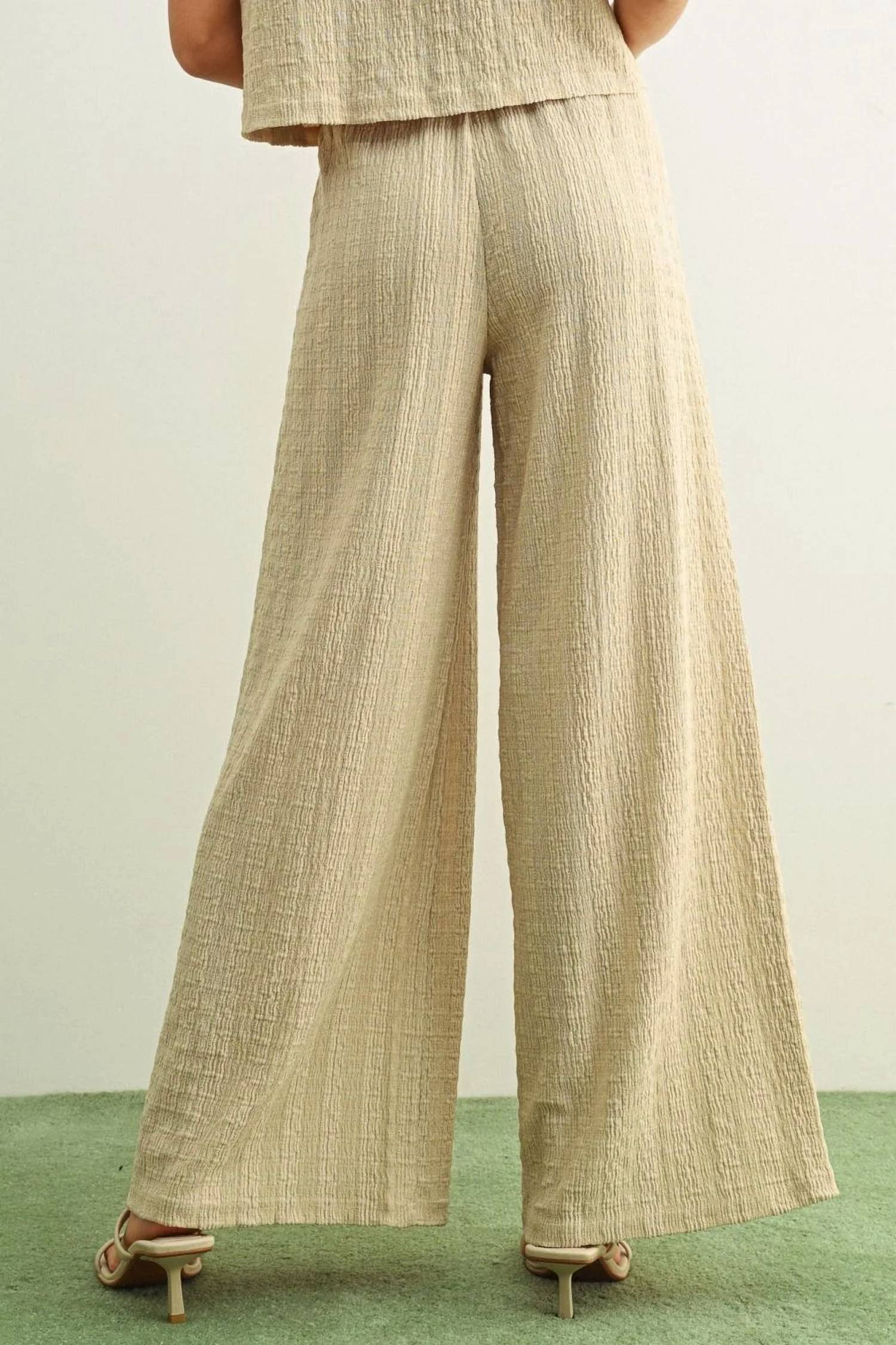Miou Muse - Textured Wide-leg Pant