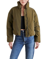 STEVE MADDEN Stratton Zip Jacket in olive - women's jacket
