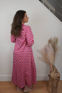 NIBI Daphne Maxi Dress in hot pink - women's dress - alternate view