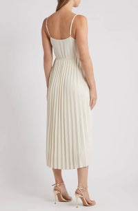 Zoe And Claire - Pleated Slipdress And Cardigan Set