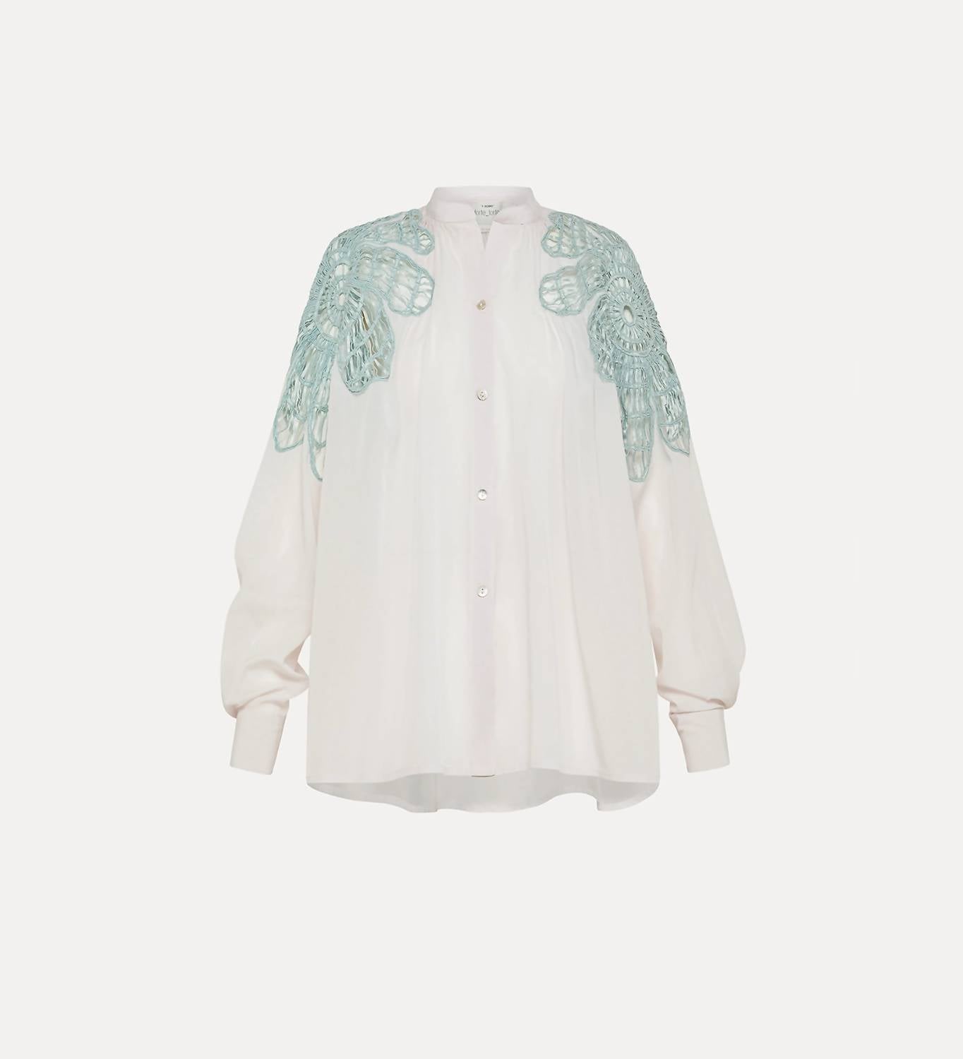 forte forte Floréal Embroidered Blouse in white - women's blouse - view 5